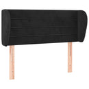 sengegavl med kanter 103x23x78/88 cm fløjl sort