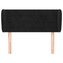 sengegavl med kanter 103x23x78/88 cm fløjl sort