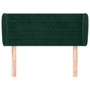 sengegavl med kanter 103x23x78/88 cm fløjl mørkegrøn