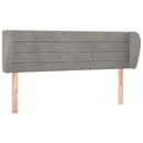 sengegavl med kanter 147x23x78/88cm fløjl lysegrå