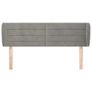 sengegavl med kanter 147x23x78/88cm fløjl lysegrå
