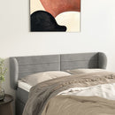 sengegavl med kanter 147x23x78/88cm fløjl lysegrå