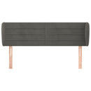 sengegavl med kanter 147x23x78/88 cm fløjl mørkegrå