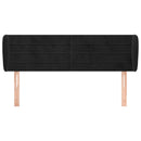 sengegavl med kanter 147x23x78/88 cm fløjl sort