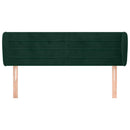 sengegavl med kanter 147x23x78/88 cm fløjl mørkegrøn