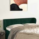 sengegavl med kanter 147x23x78/88 cm fløjl mørkegrøn