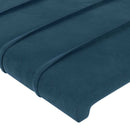 sengegavl med kanter 147x23x78/88 cm fløjl mørkeblå