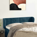sengegavl med kanter 147x23x78/88 cm fløjl mørkeblå