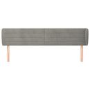 sengegavl med kanter 163x23x78/88cm fløjl lysegrå