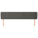 sengegavl med kanter 163x23x78/88 cm fløjl mørkegrå