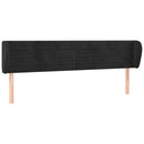 sengegavl med kanter 163x23x78/88 cm fløjl sort