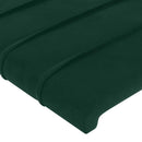 sengegavl med kanter 163x23x78/88 cm fløjl mørkegrøn