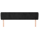 sengegavl med kanter 183x23x78/88 cm fløjl sort