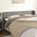 sengegavl med kanter 203x23x78/88cm fløjl lysegrå