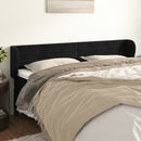 sengegavl med kanter 203x23x78/88 cm fløjl sort