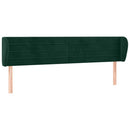 sengegavl med kanter 203x23x78/88 cm fløjl mørkegrøn