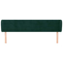 sengegavl med kanter 203x23x78/88 cm fløjl mørkegrøn