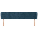 sengegavl med kanter 203x23x78/88 cm fløjl mørkeblå