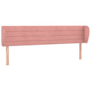 sengegavl med kanter 203x23x78/88 cm fløjl lyserød