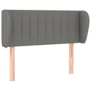 sengegavl med kanter 83x23x78/88 cm stof mørkegrå