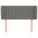 sengegavl med kanter 93x23x78/88 cm stof mørkegrå