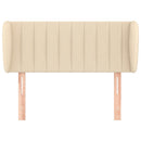 sengegavl med kanter 93x23x78/88 cm stof cremefarvet