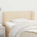 sengegavl med kanter 93x23x78/88 cm stof cremefarvet