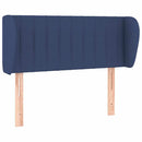 sengegavl med kanter 93x23x78/88 cm stof blå