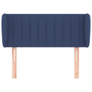 sengegavl med kanter 93x23x78/88 cm stof blå