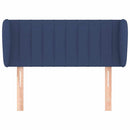sengegavl med kanter 93x23x78/88 cm stof blå