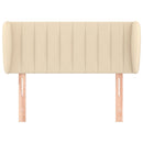 sengegavl med kanter 103x23x78/88 cm stof cremefarvet