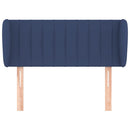 sengegavl med kanter 103x23x78/88 cm stof blå