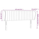 sengegavl med kanter 147x23x78/88 cm stof sort