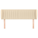 sengegavl med kanter 147x23x78/88 cm stof cremefarvet