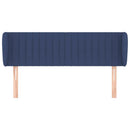 sengegavl med kanter 147x23x78/88 cm stof blå