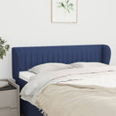 sengegavl med kanter 147x23x78/88 cm stof blå