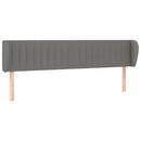 sengegavl med kanter 163x23x78/88 cm stof mørkegrå