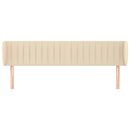 sengegavl med kanter 183x23x78/88 cm stof cremefarvet