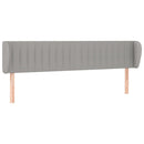 sengegavl med kanter 203x23x78/88cm stof lysegrå