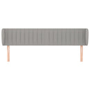 sengegavl med kanter 203x23x78/88cm stof lysegrå