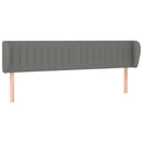 sengegavl med kanter 203x23x78/88 cm stof mørkegrå