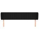 sengegavl med kanter 203x23x78/88 cm stof sort