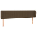 sengegavl med kanter 203x23x78/88 cm stof mørkebrun