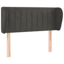 sengegavl med kanter 83x23x78/88 cm fløjl mørkegrå