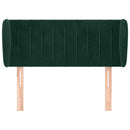 sengegavl med kanter 83x23x78/88 cm fløjl mørkegrøn