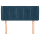 sengegavl med kanter 83x23x78/88 cm fløjl mørkeblå