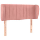 sengegavl med kanter 83x23x78/88 cm fløjl lyserød