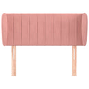 sengegavl med kanter 83x23x78/88 cm fløjl lyserød