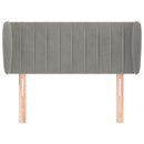 sengegavl med kanter 93x23x78/128 cm fløjl lysegrå