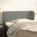 sengegavl med kanter 93x23x78/128 cm fløjl lysegrå